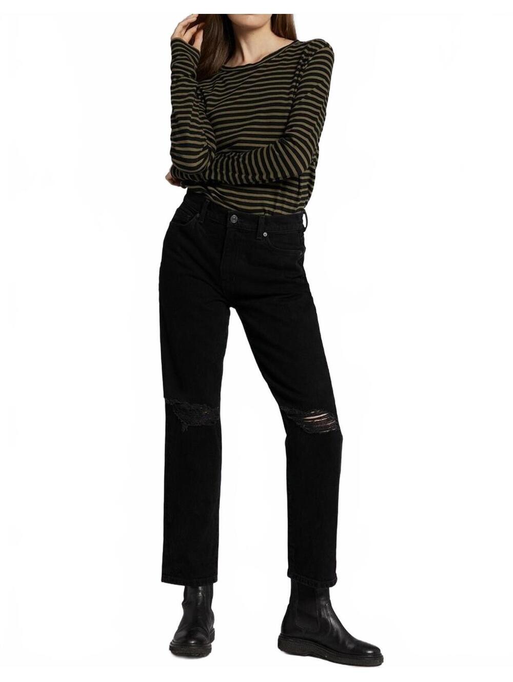 Current/Elliot The Boyfriend Original Fit Jeans Black Onyx NWT Size 24